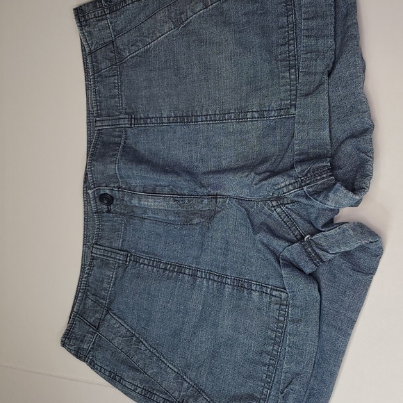Loft Denim Shorts  Roll Up Hem Mid Mid Rise 100% Cotton Women 6 - Picture 4 of 9